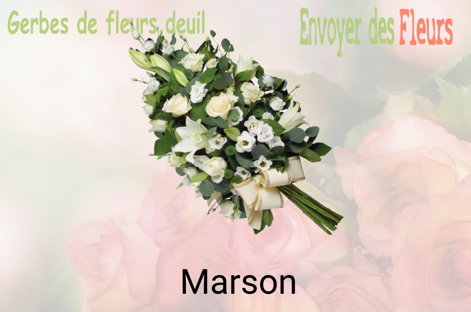 Gerbe de fleurs de deuil livrée à Marson